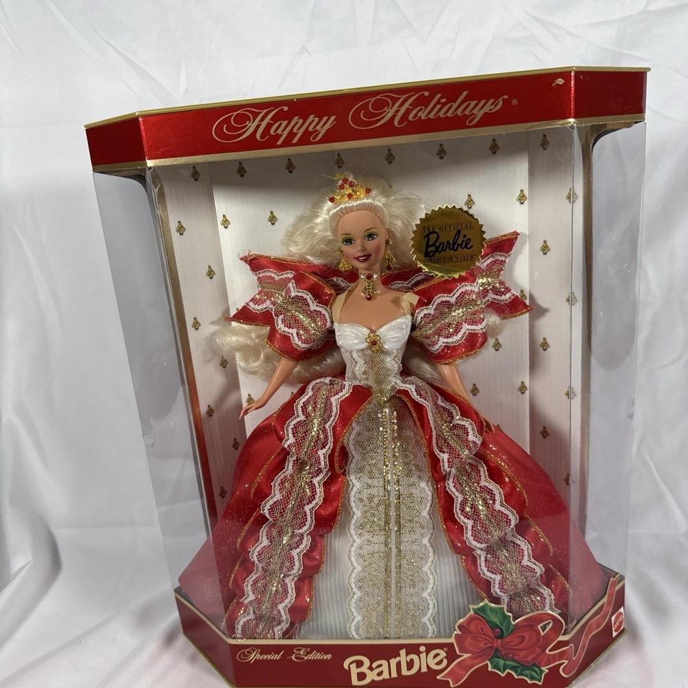 1997 Happy Holidays Barbie 10th Anniversary Special Edition Red Gown 17832